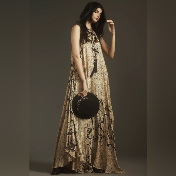 NWT Mes Demoiselles Rose Sama Floral Jacquard Halter Maxi Dress - Picture 3 of 8